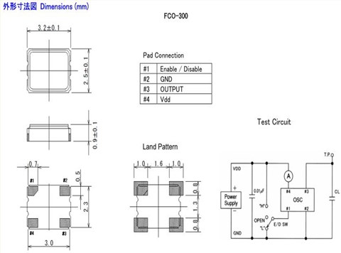 富士晶振,石英晶体振荡器,FCO-300晶振