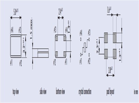 Jauch晶振,贴片晶振,JXG53P4晶振,石英进口晶振