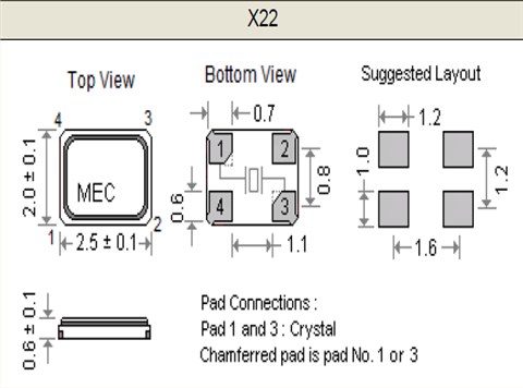 MERCURY晶振,贴片晶振,X22晶振