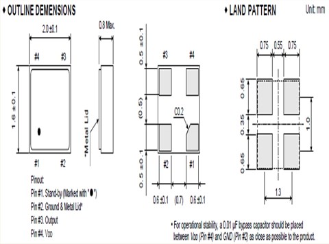 大河晶振,有源晶振,FCXO-06W晶振,石英四脚晶振