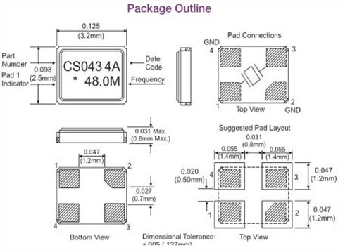 ConnorWinfield晶振CS-043,CS-043-032.0M石英谐振器