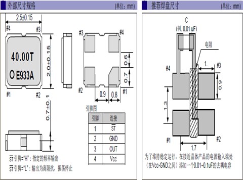 SG-211SCE,X1G0036210026,SPXO晶体振荡器,CMOS,2520mm