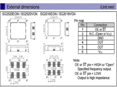 爱普生LVDS晶振,SG2016VGN振荡器,X1G0061110002,6G路由器晶振