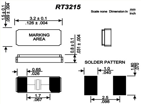 RT3215-32.768-9-12.5-TR\Rubyquartz卢柏无源晶体RT3215,6G无线通信晶振