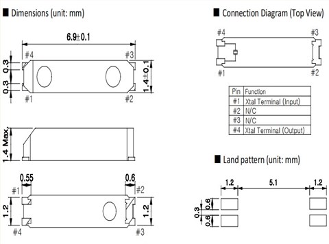 BTX-70,32.768KHz,7015mm,LiHom陶瓷谐振器,SMD晶振