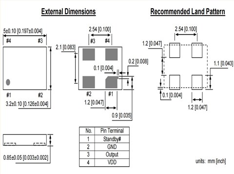 5032mm,DSC1018BI1-125.0000T,125MHz,DSC1018,Microchip振荡器